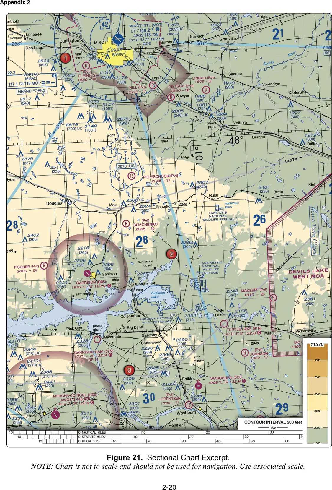 Figure 21: Sectional chart excerpt (Minot, ND)