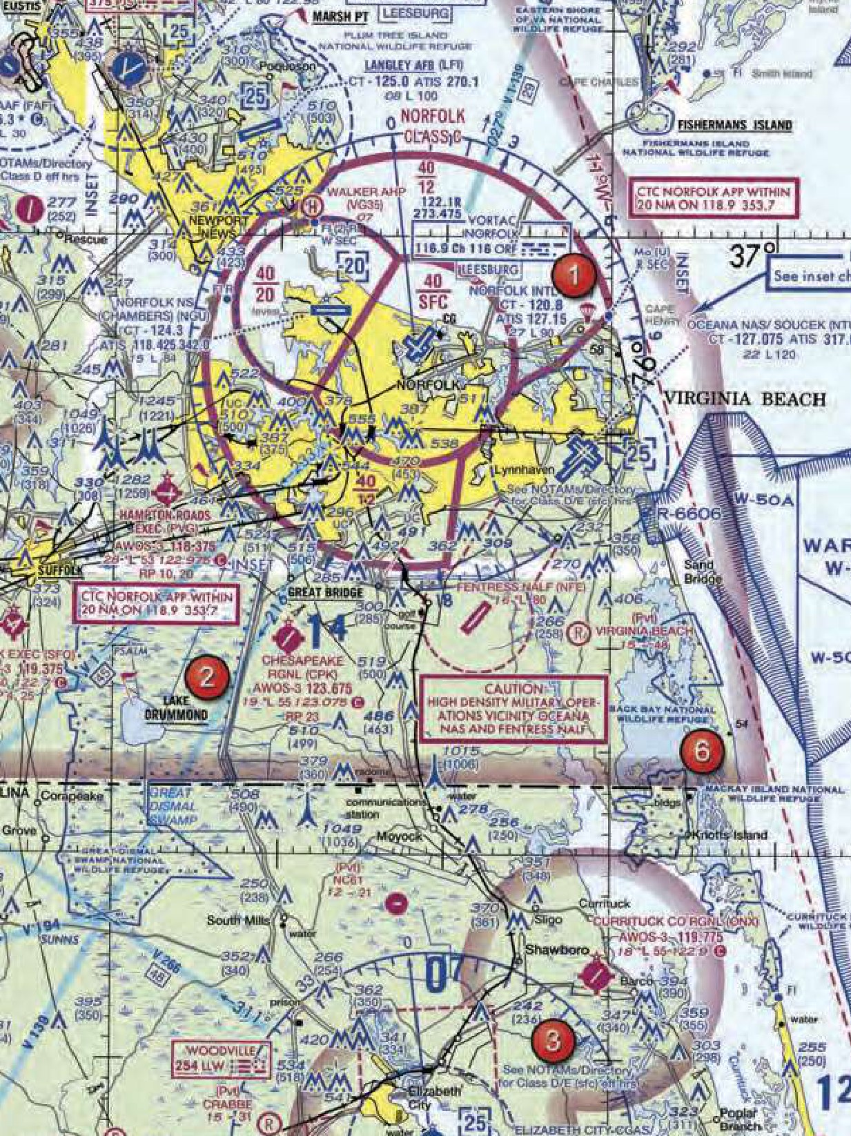 Figure 20: Sectional chart excerpt (Norfolk, VA)